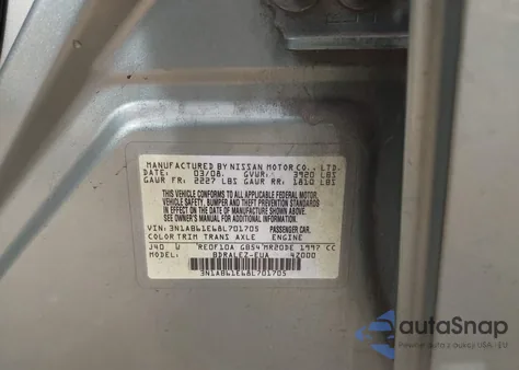 2008 Nissan Sentra 2.0S from USA, damaged, VIN 3N1AB61E68L701705